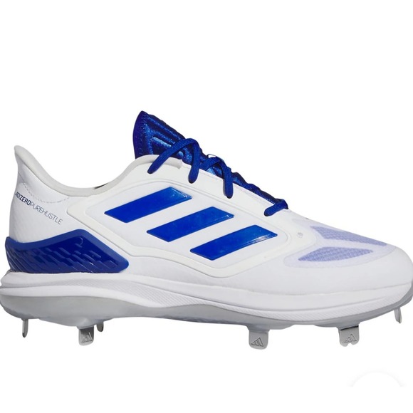 adidas Women's Adizero Purehustle 3 Elite Cleat, White/Team Royal Blue SZ  11 - Picture 1 of 2